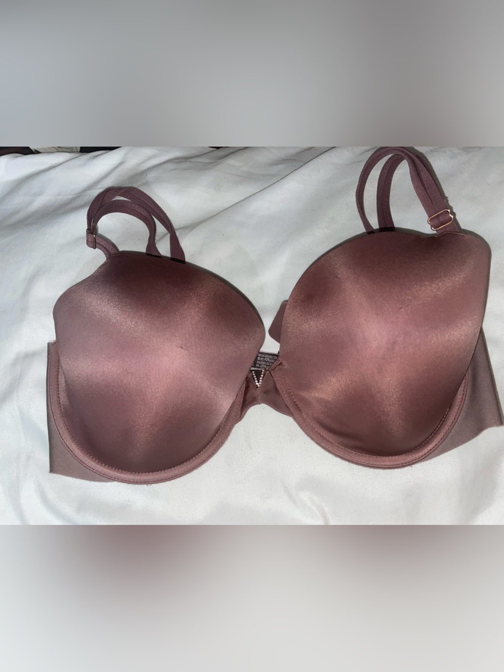 Victoria's Secret Satin Molded Bra in Mauve Brown 34DD